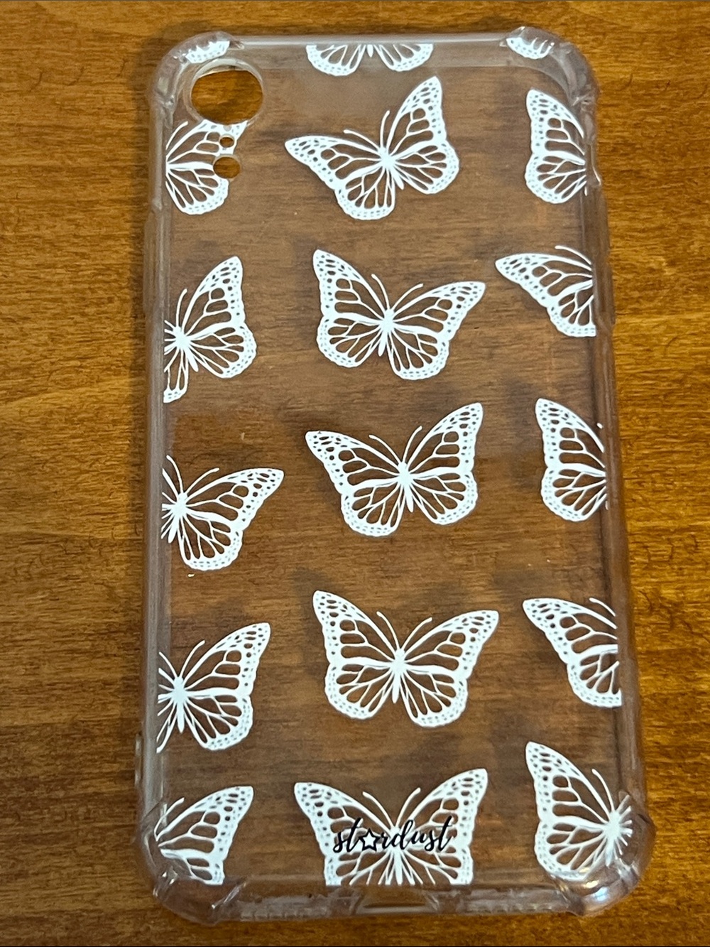 iPhone XR Clear White Butterfly Case